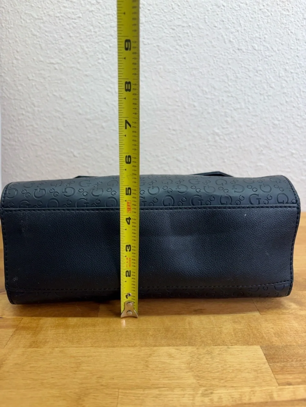 Guess Los Angeles Black Logo Embossed Satchel Crossbody Bag